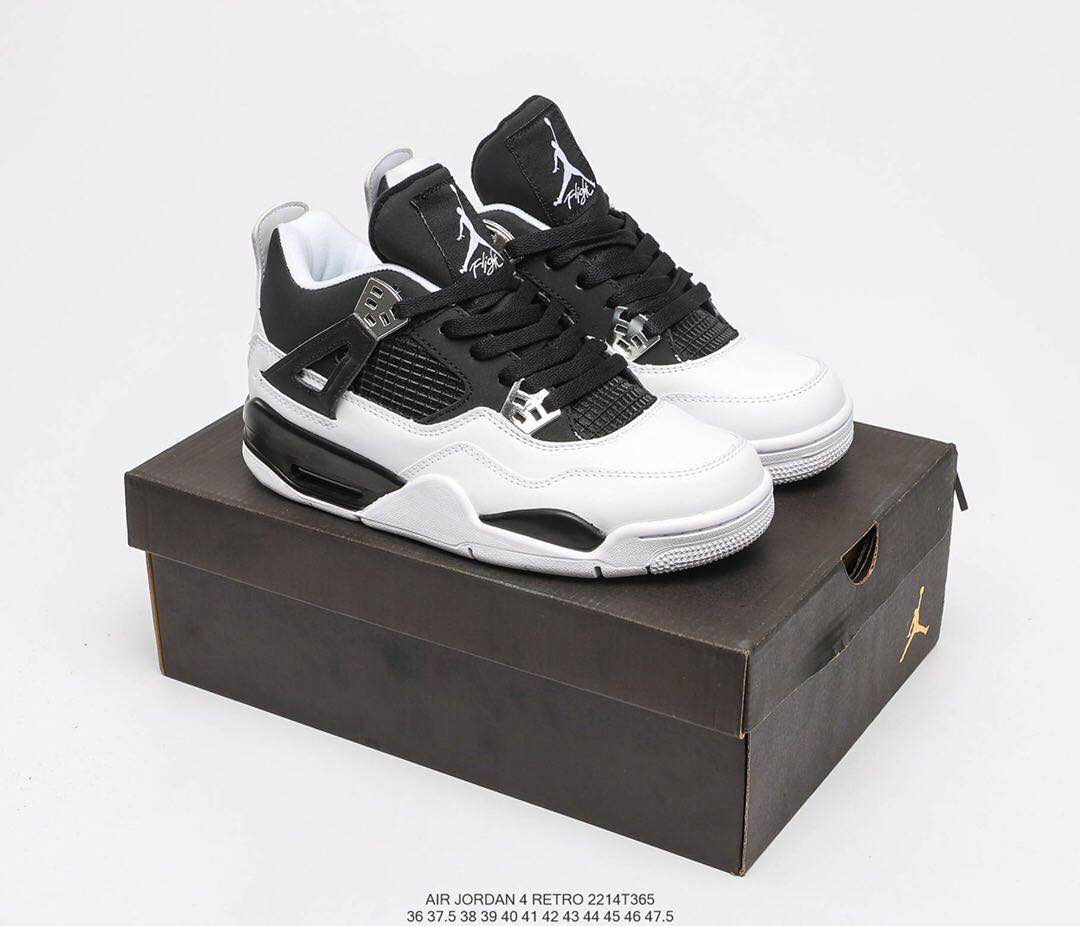 Newest Air Jordan 4 Black White - Click Image to Close